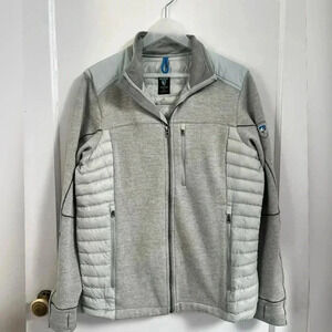 Kuhl Alskar Goose Down Insulated Virgin Wool Full Zip Jacket Gray Size S